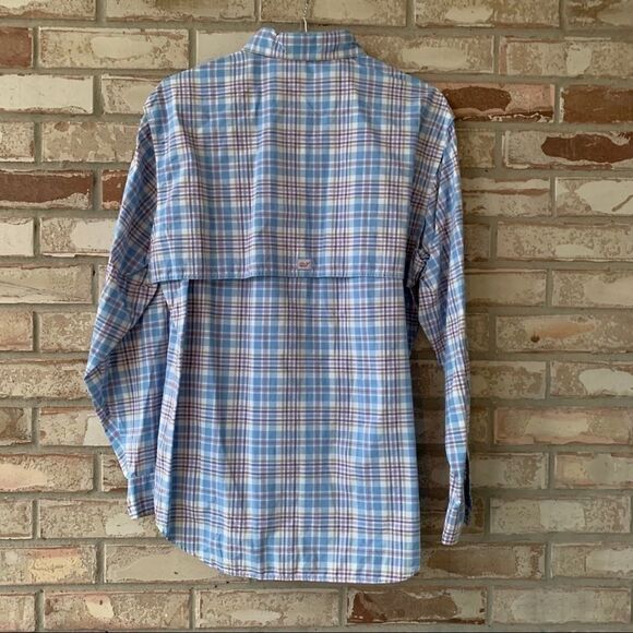 Vineyard Vines Blue-Red LS Harbor Shirt size medium - Picture 4 of 7